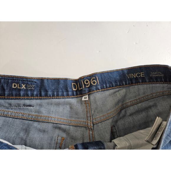DL1961 Vince Straight Blue Jeans Mens 33x30 Medium Distressed Blue - Picture 3 of 7